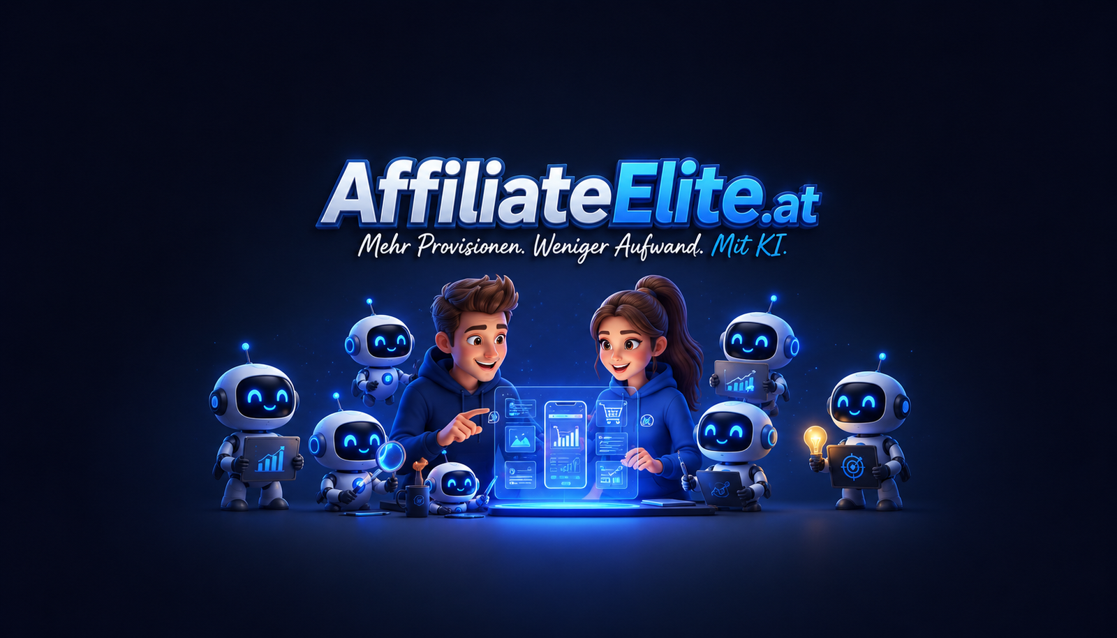 AffiliateElite Team mit KI-Assistenten und Marketing-Dashboard